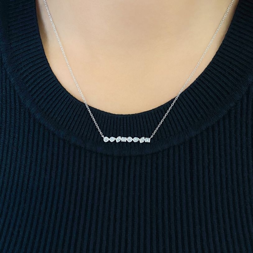 Multi Shape Bezel Bar Necklace