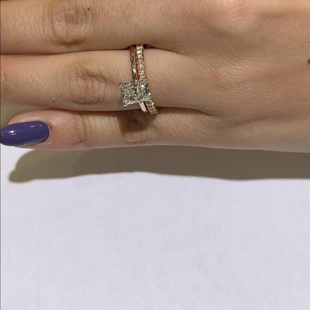 0.51 carat Diamond 18K Rose Gold Eternity Band Ring