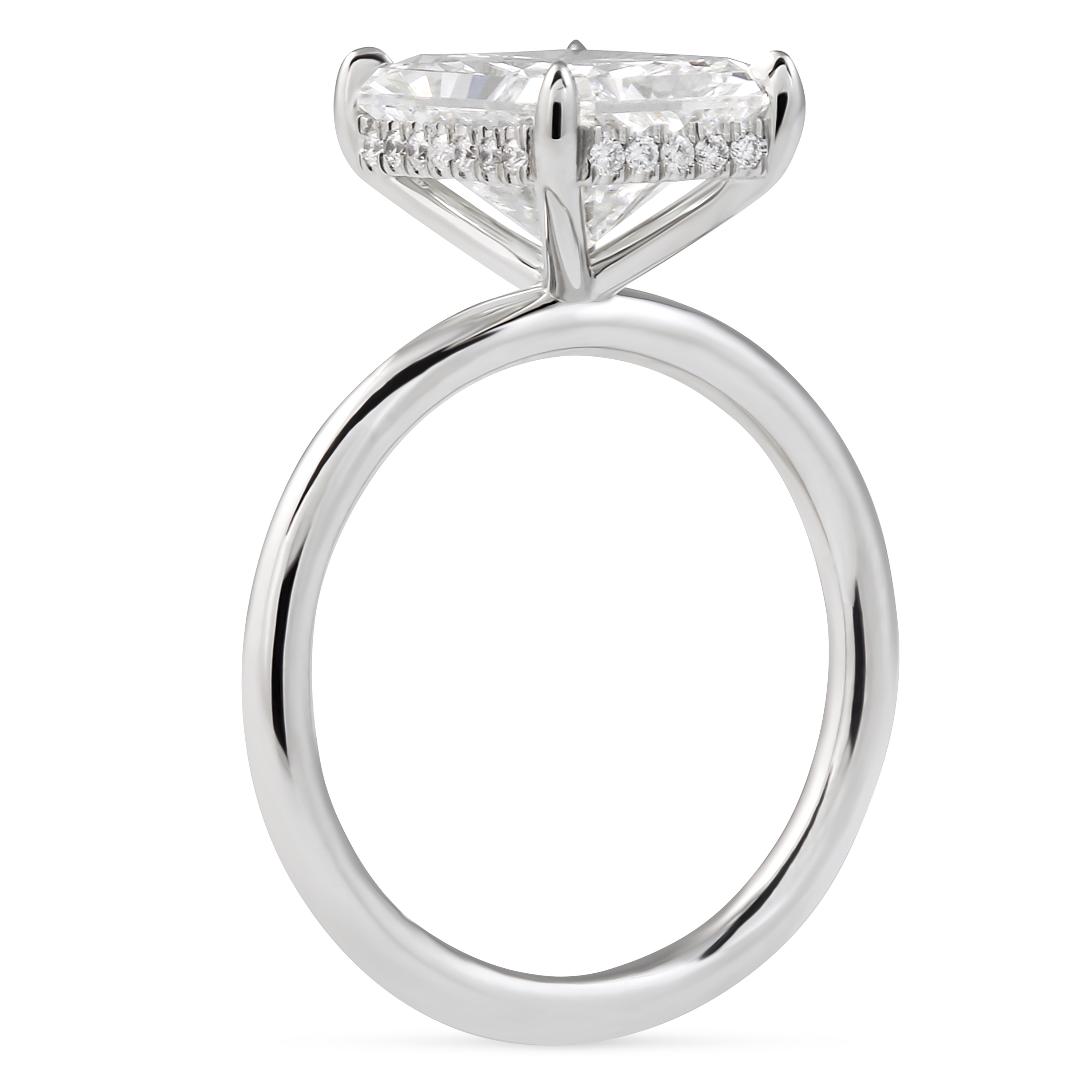 4.03 carat Radiant Cut Diamond Solitaire Ring flat