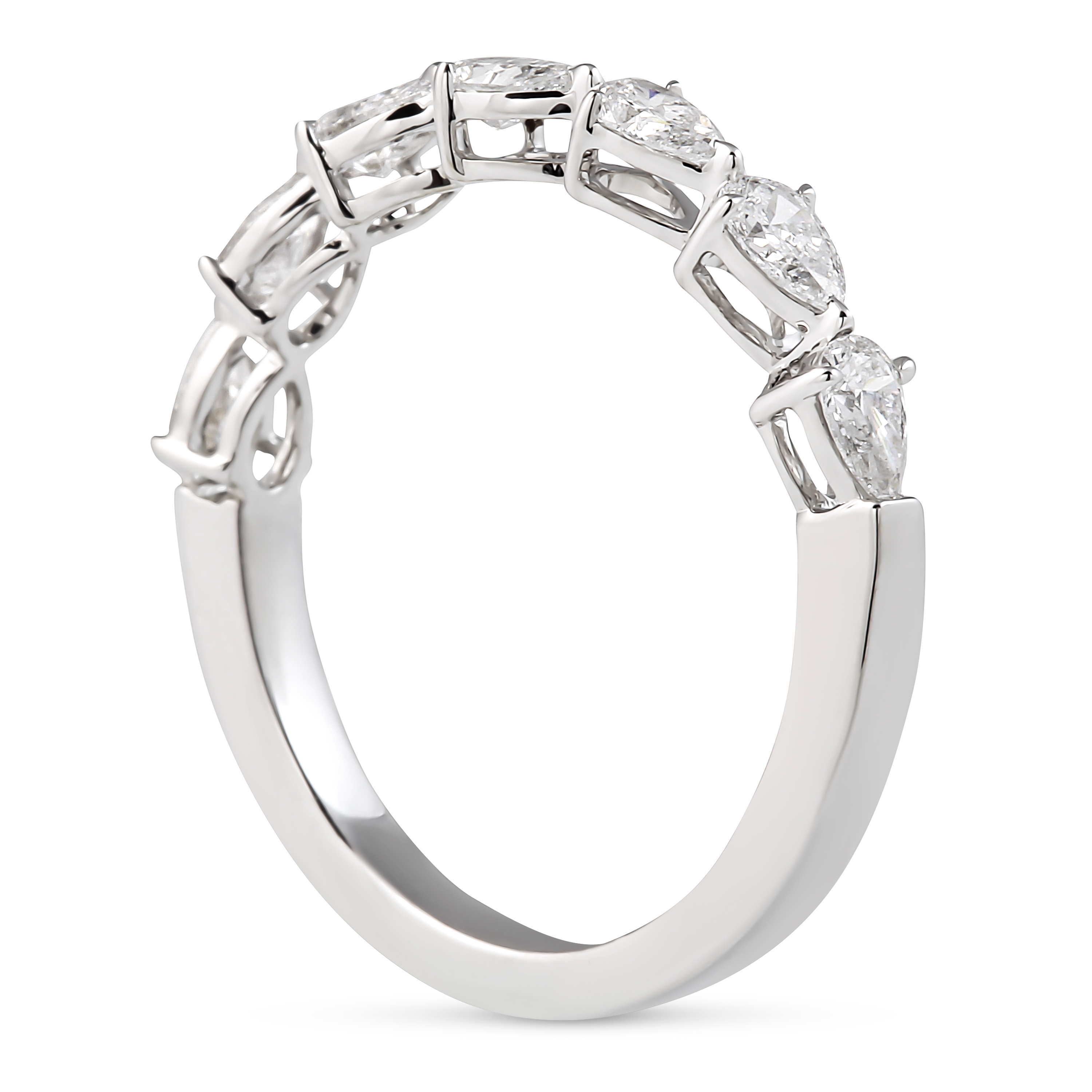 Pear Shape Lab Diamond East-West Halfway Band flat