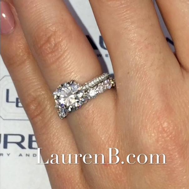2.3 ct Round Diamond Three-Row Engagement Ring