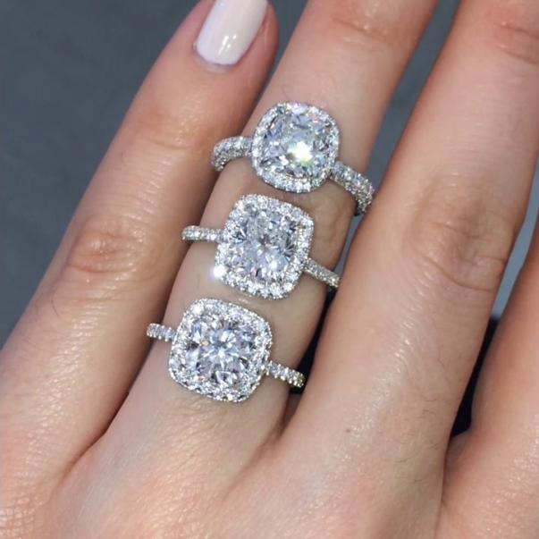 Cushion Cut Halo Ring Style Comparison