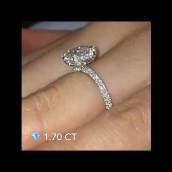 1.70 ct Cushion Diamond Three-Row Band Engagement Ring