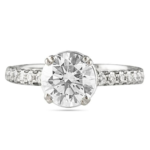 round three row band engagement ring