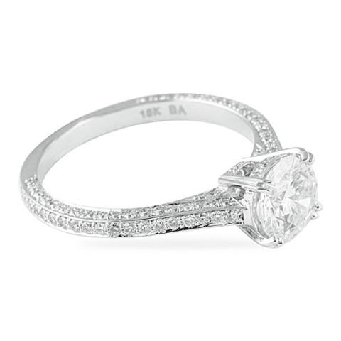 1.13 carat Round Diamond White Gold Engagement Ring