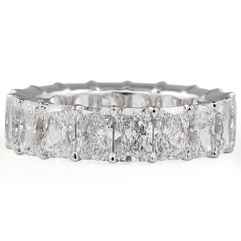 6.1 carat Radiant Cut Lab Diamond Eternity Band flat