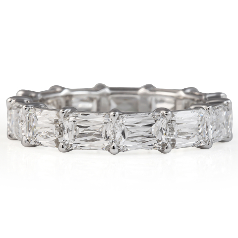 4.1 carat Hybrid Step-Cut Lab Diamond Eternity Band flat