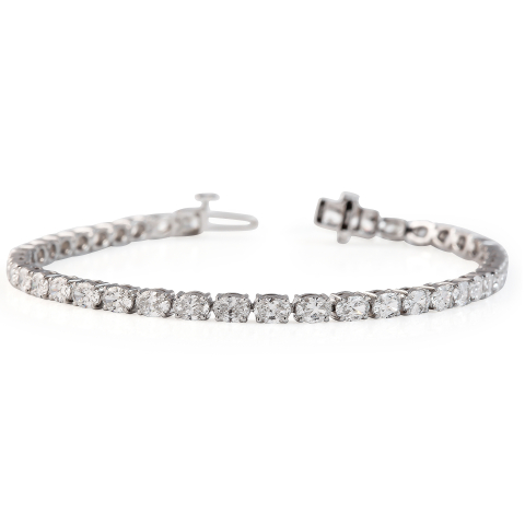 Oval Lab Diamond Tennis Bracelet flat