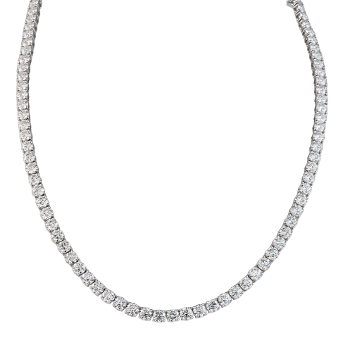24.90 carat TW Round Lab Diamond Tennis Necklace
