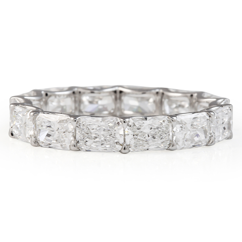 3.1 carat Radiant Lab Diamond East-West U-Shape Band flat