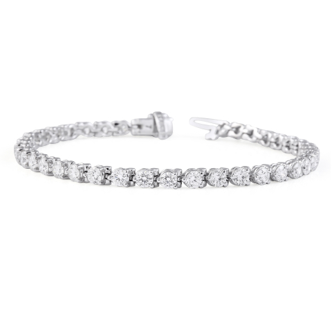 5.9 carat Round Diamond Three-Prong Tennis Bracelet rounded