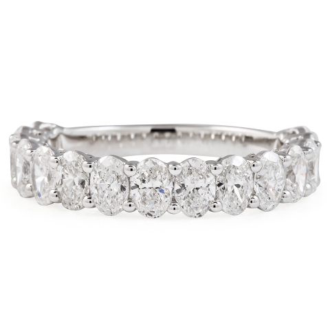 1.6 carat Oval Lab Diamond Three-Quarter Band flat