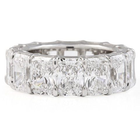 14 carat Radiant Cut Lab Diamond Eternity Band