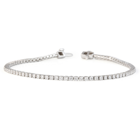 1.90 carat Round Lab Diamond Tennis Bracelet round