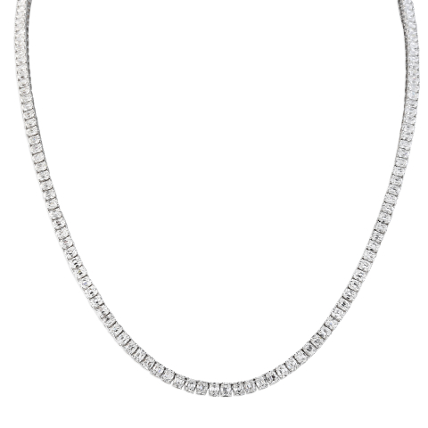 17 carat Antique Cushion Lab Diamond Tennis Necklace