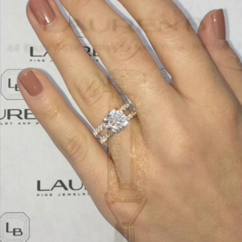 2.70 ct Round Moissanite Rose Gold Split Ring