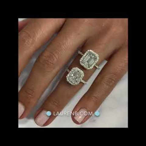 2.5 ct Radiant VS 2.7 Ct Emerald Cut Halo Rings