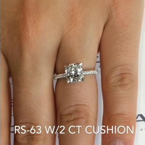 2 carat Cushion Cut Diamond Engagement Ring