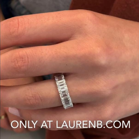 Large Emerald Cut Diamond Eternity Band