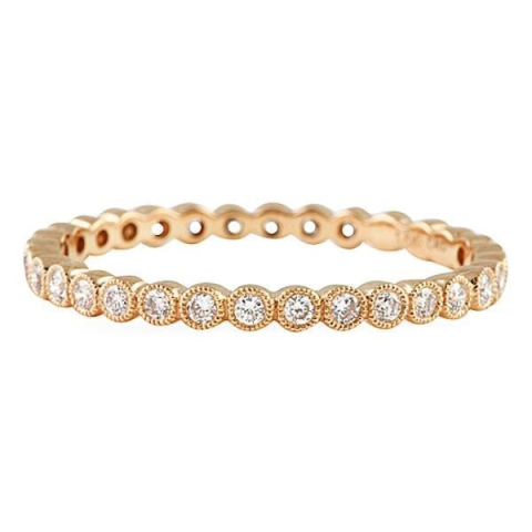 0.45 carat Rose Gold Bezel Set Eternity Band flat