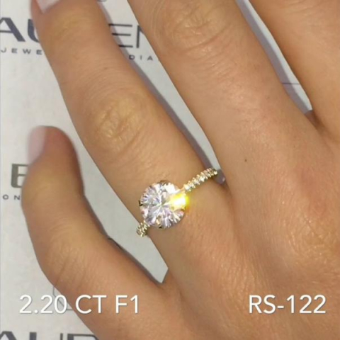 2.2 ct Round Moissanite Yellow Gold Signature Wrap Ring
