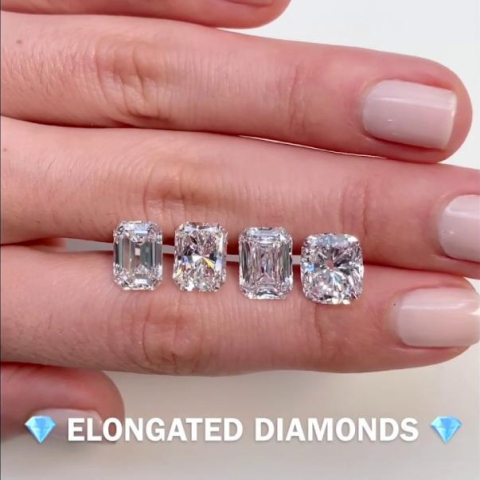 Elongated Diamond Shapes: Emerald, Radiant, Hybrid Step-Cut, and Cushion Diamonds