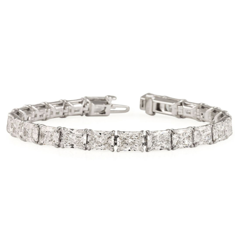 23 carat Radiant Lab Diamond East West Tennis Bracelet flat