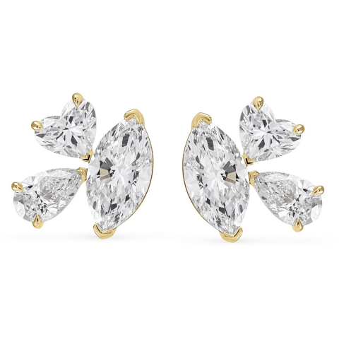 2.55 carat TW Marquise Lab Diamond Trio Studs yg