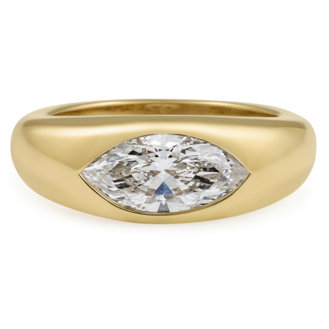 1.6 carat Marquise Lab Diamond Dome Ring flat