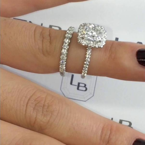 1.80 ct Cushion in Halo w/Eternity Band
