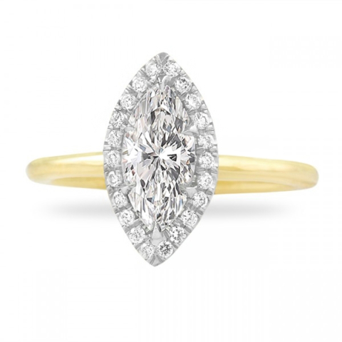 MARQUISE DIAMOND HALO ENGAGEMENT RING