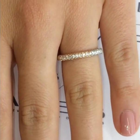 Multi-Row Pave Tri Color Wedding Band Collection