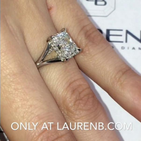 2.2 ct Radiant Cut Diamond Split Band Solitaire