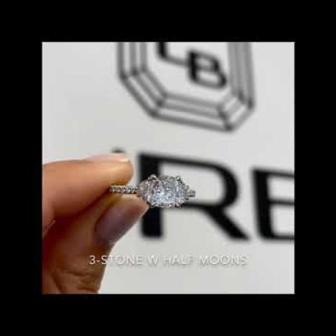 1.3 ct Cushion Diamond Three-Stone Engagement Ring