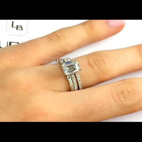 2.50 ct Emerald Cut w/Wedding Bands
