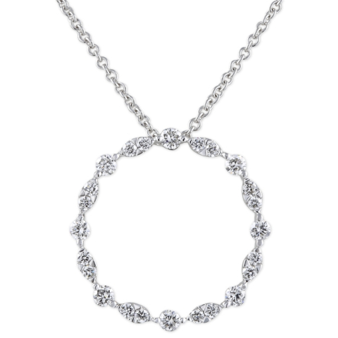 Marquise and Round Shape Open Circle Pendant