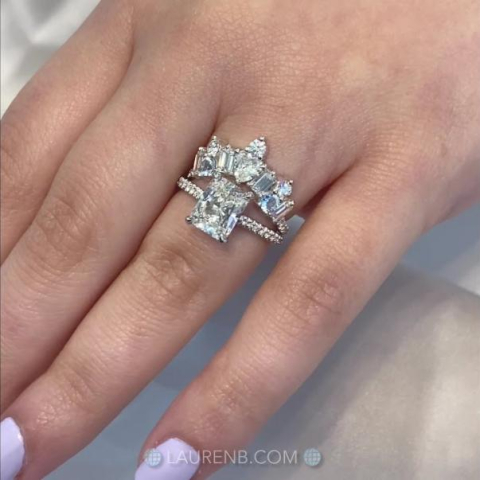 Diamond and Aquamarine Tiara Band