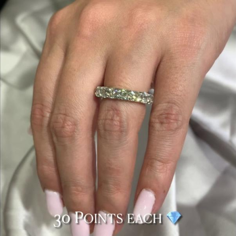 Antique Cushion Diamond Eternity Band