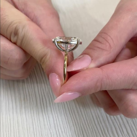 7.16 Carat Oval Lab Diamond Solitaire Two-Tone Ring
