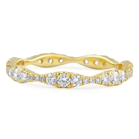0.60 Carat Graduating Size Round Diamond Pave Band yg