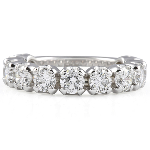 2.45ct Round Lab Diamond Illusion Set Band flat