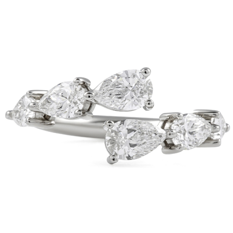 1.90 carat TW Pear Shape Lab Diamond Crossover Band flat
