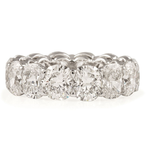 10.3 carat Cushion Cut Lab Diamond Eternity Band flat
