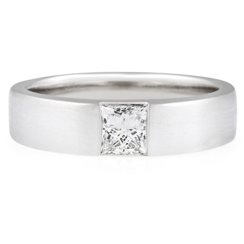 Men's Flush Princess Lab Diamond Band wg