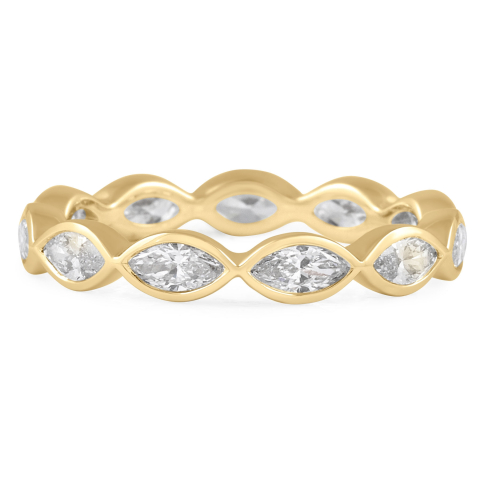 1.10 carat Marquise Lab Diamond Bezel Eternity Band yg