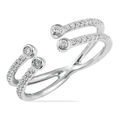 WHITE GOLD SPLIT BAND WEDDING RING DESIGN