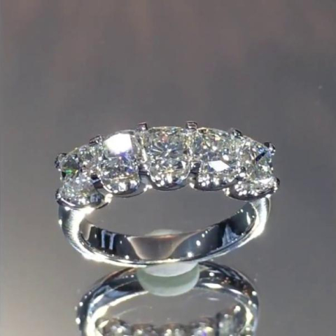 2.70 ct tw Cushion Cut Wedding Band