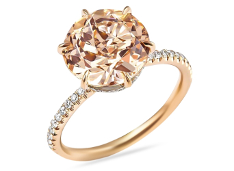 Round Morganite Two-Tone Signature Wrap Ring top
