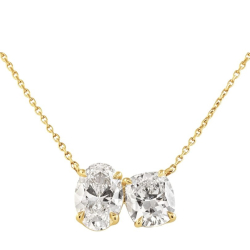 Oval and Cushion Lab Diamond Duo Pendant