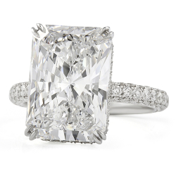 7.02 carat Radiant Cut Lab Diamond Three-Row Ring
